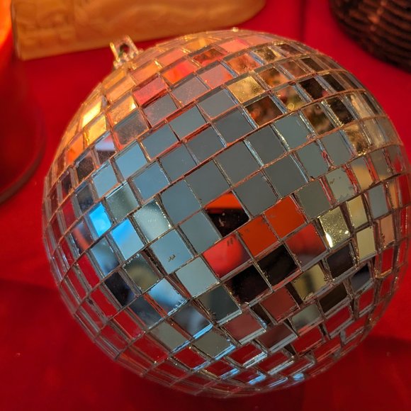 Large 5" Mirrored Disco Ball Like Tree Ornament - Picture 6 of 11
